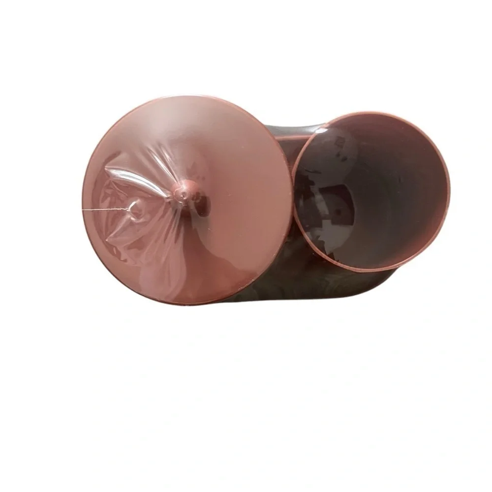 NIP 3-Piece Jar With Tray Set Brown Bathroom Decor Durable plastic